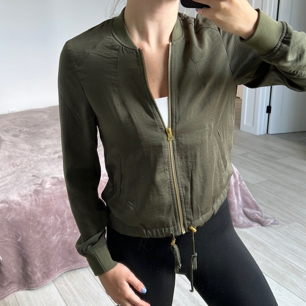 Olive Green Light Zip Up
